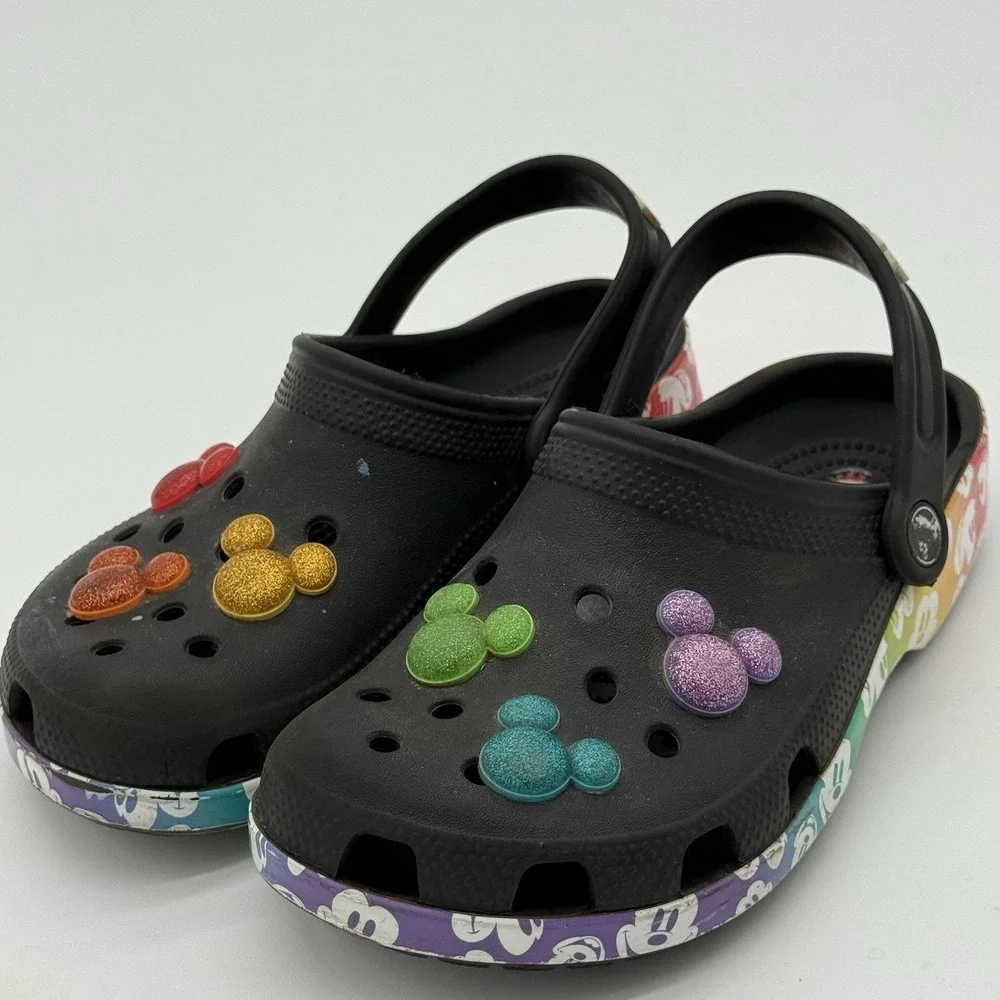 Crocs Classic Disney Mickey Mouse Rainbow Celebration Clogs Size 3
